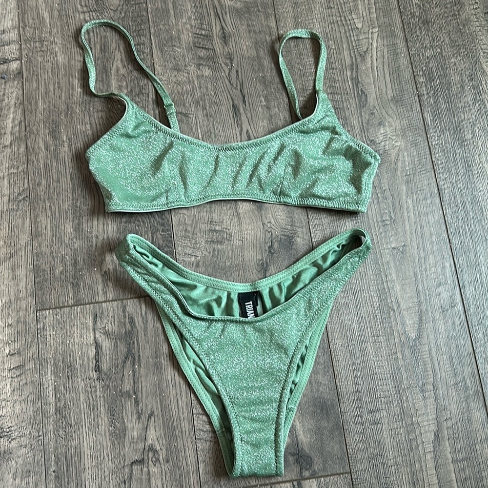 Green sparkly Triangl swim